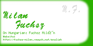 milan fuchsz business card